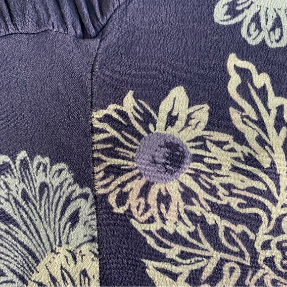 Free People Blue Hawaii Washed Blue Floral Print Short Sleeve Mini Dress - Picture 15 of 16